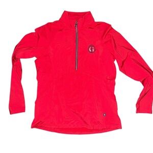 Cutter‎ & Buck Women's Petite Quarter-Zip Pullover Red S Casual golf embroidery
